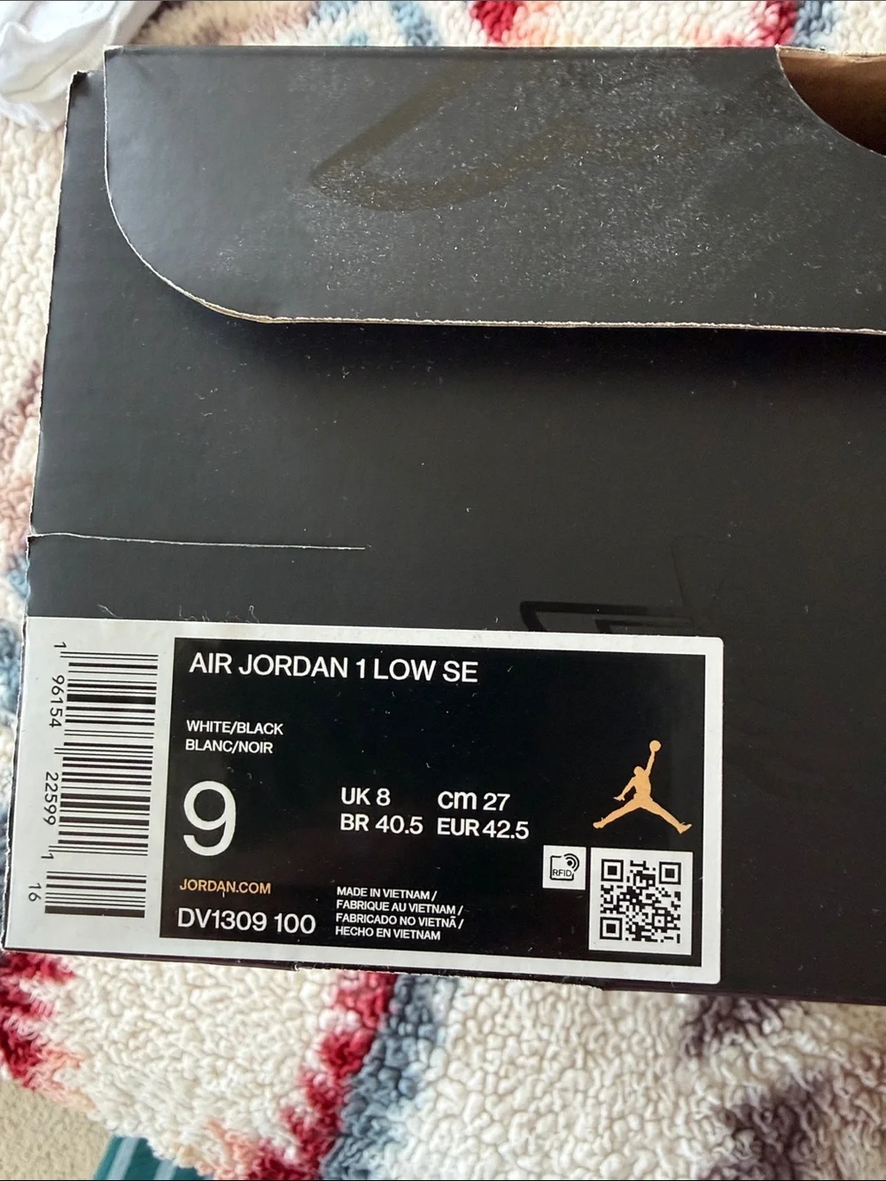 Jordan Black and White Low-Top Patent Leather Sneakers - Picture 6 of 6